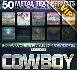 50个金属质感的PS图层样式合集：50 Metal Text Effects Pack 02